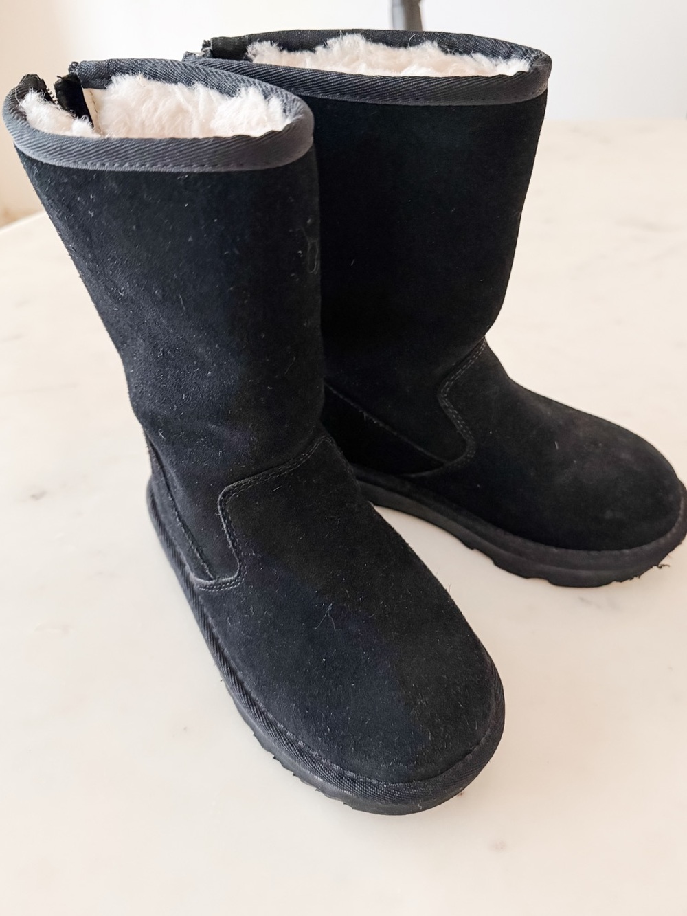 UGG Kids Black Suede Boots